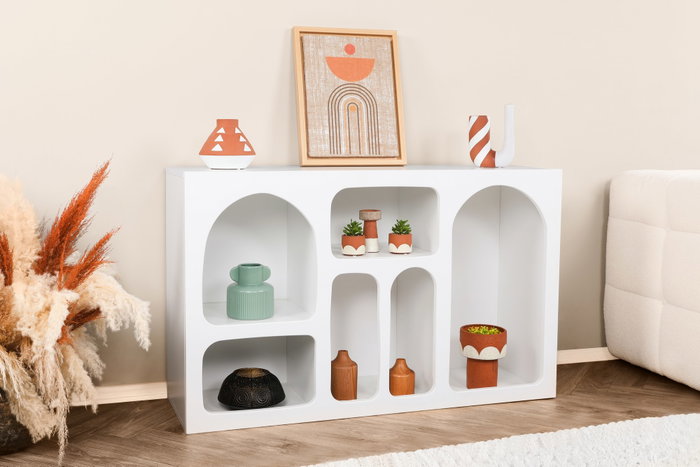 Hanah Home Consola Blanca Liva 120 - Mueble de Entrada o Salón Moderno, 120x74x37 cm